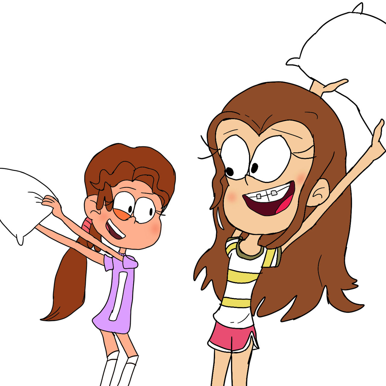 daria and luan loud playing Pillow fight by albertdario on DeviantArt