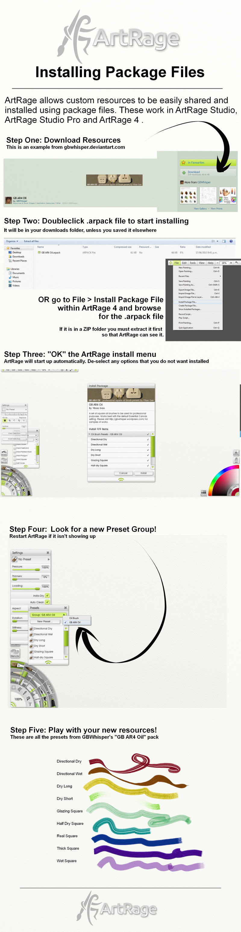 Installing Package Files in ArtRage