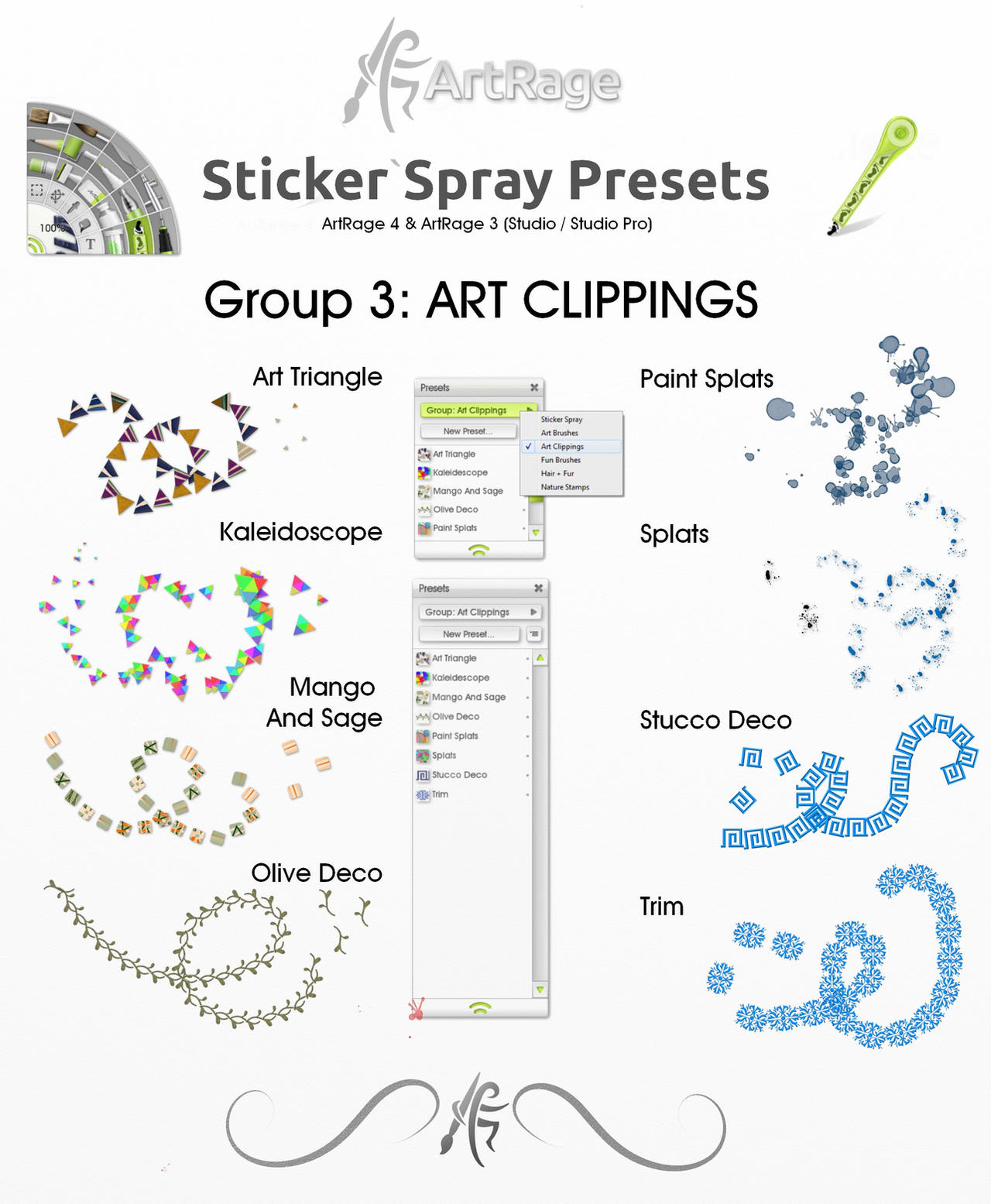 ArtRage Sticker Spray Presets: 'Art Clippings'
