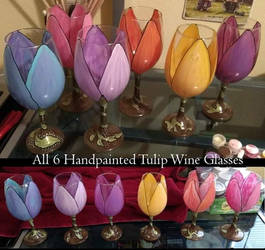 Tulip Handpainted Glasses - Wine