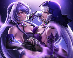 Acheron x Black Swan. Honkai Star Rail