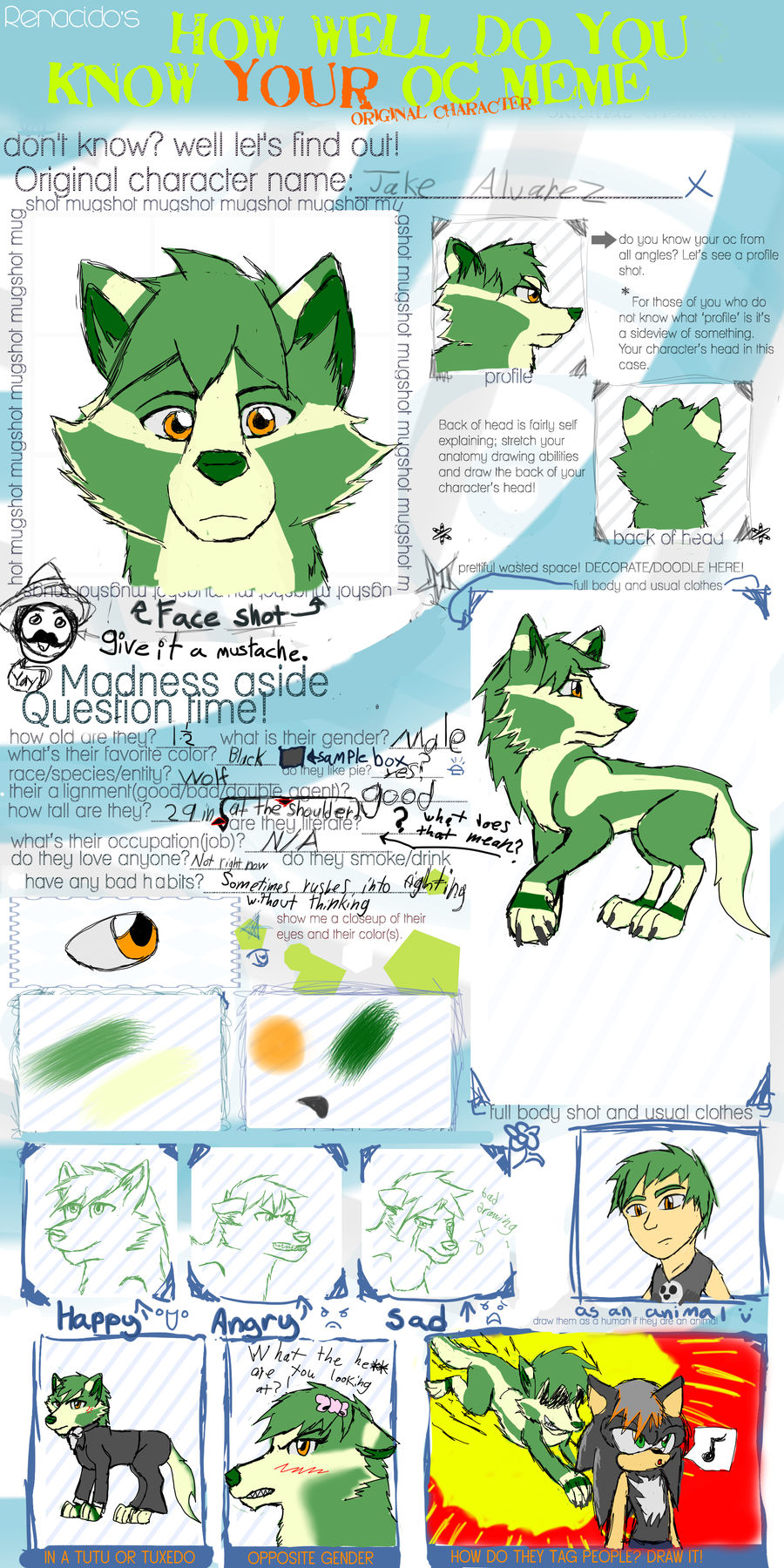 Jake Oc Jake OC meme sheet by Lightshadows100 on DeviantArt