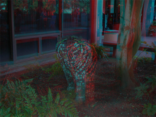 Tiger Statue Anaglyph