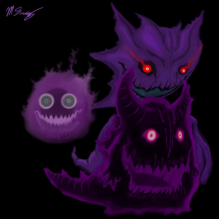 pokemon tipo fantasma (gengar, gastly, hauter) by yowamaba on DeviantArt