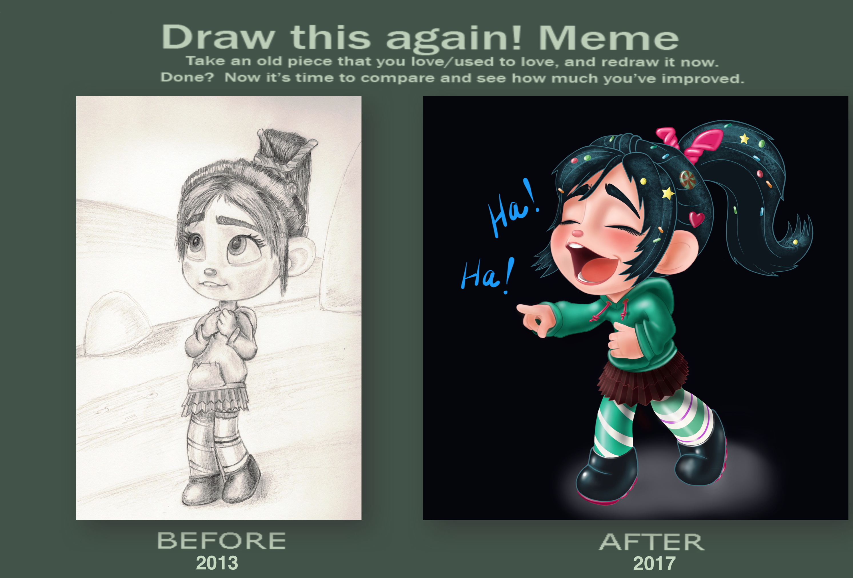 Vanellope - Before and After... Grrr! by artistsncoffeeshops on ...
