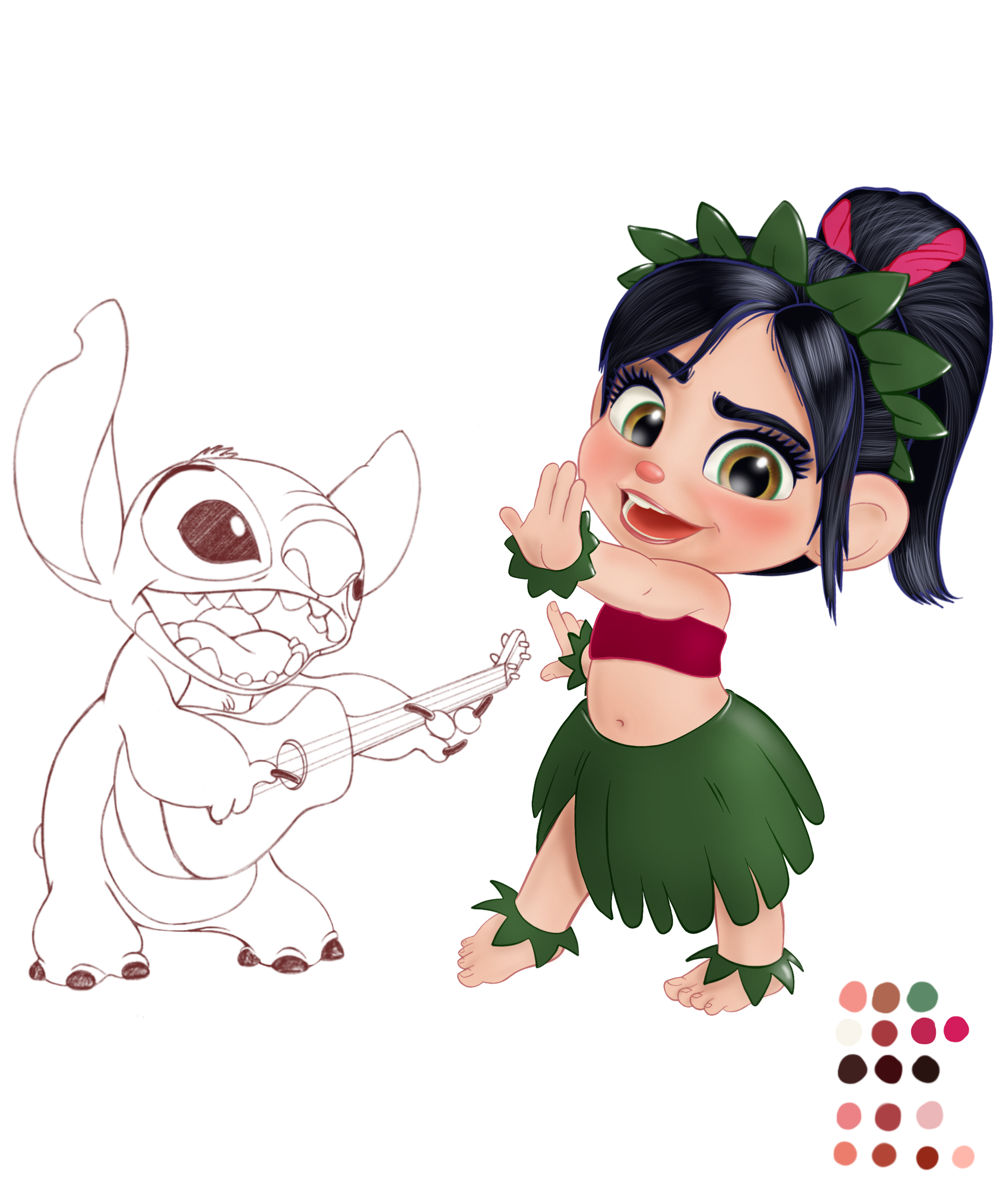 Vanellope and Stitch (WIP)