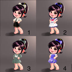 Vanellope - Four Outfits