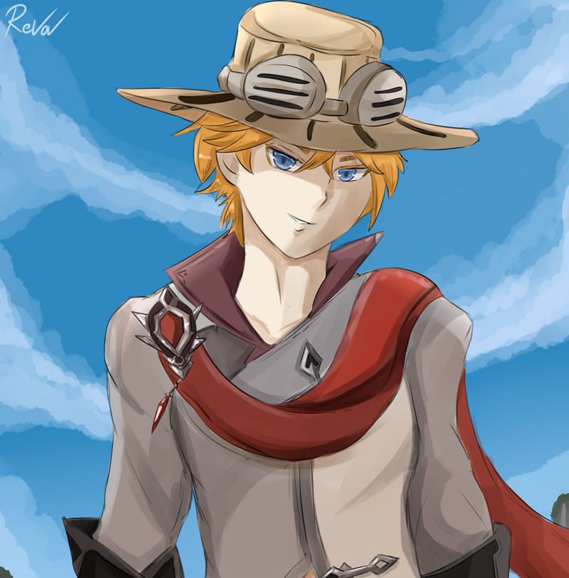 Tartaglia Gyro (genshin impact x jojo) commission by Revovdrawings on