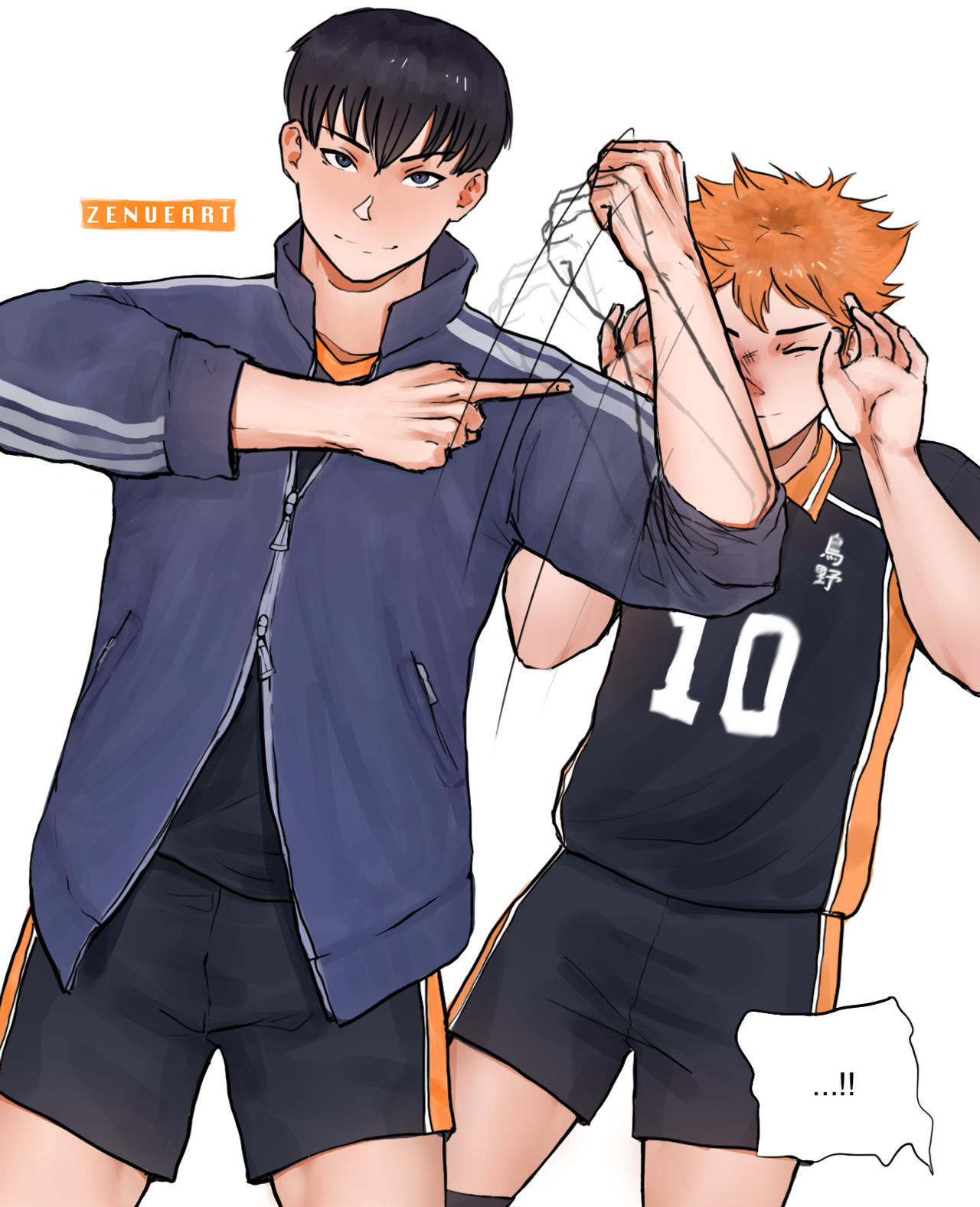 Haikyuu_fanart_kageyama and hinata by ZenueArt on DeviantArt