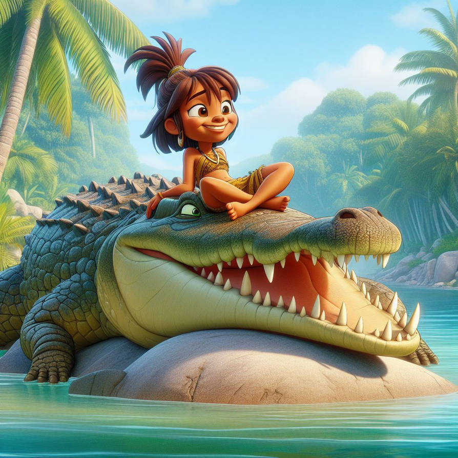 The Little Tribal Girl Riding A Huge Crocodile 5 By Swallowim On DeviantArt the-little-tribal-girl-riding-a-huge-crocodile-5-by-swallowim-on-deviantart
