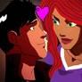 Young Justice Nightwing and Starfire