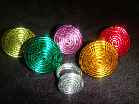 Spiral Wire coloured Rings