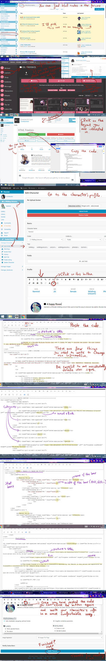 Toyhouse tutorial-HTML CODES-Character profiles