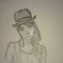 girl in a top hat.