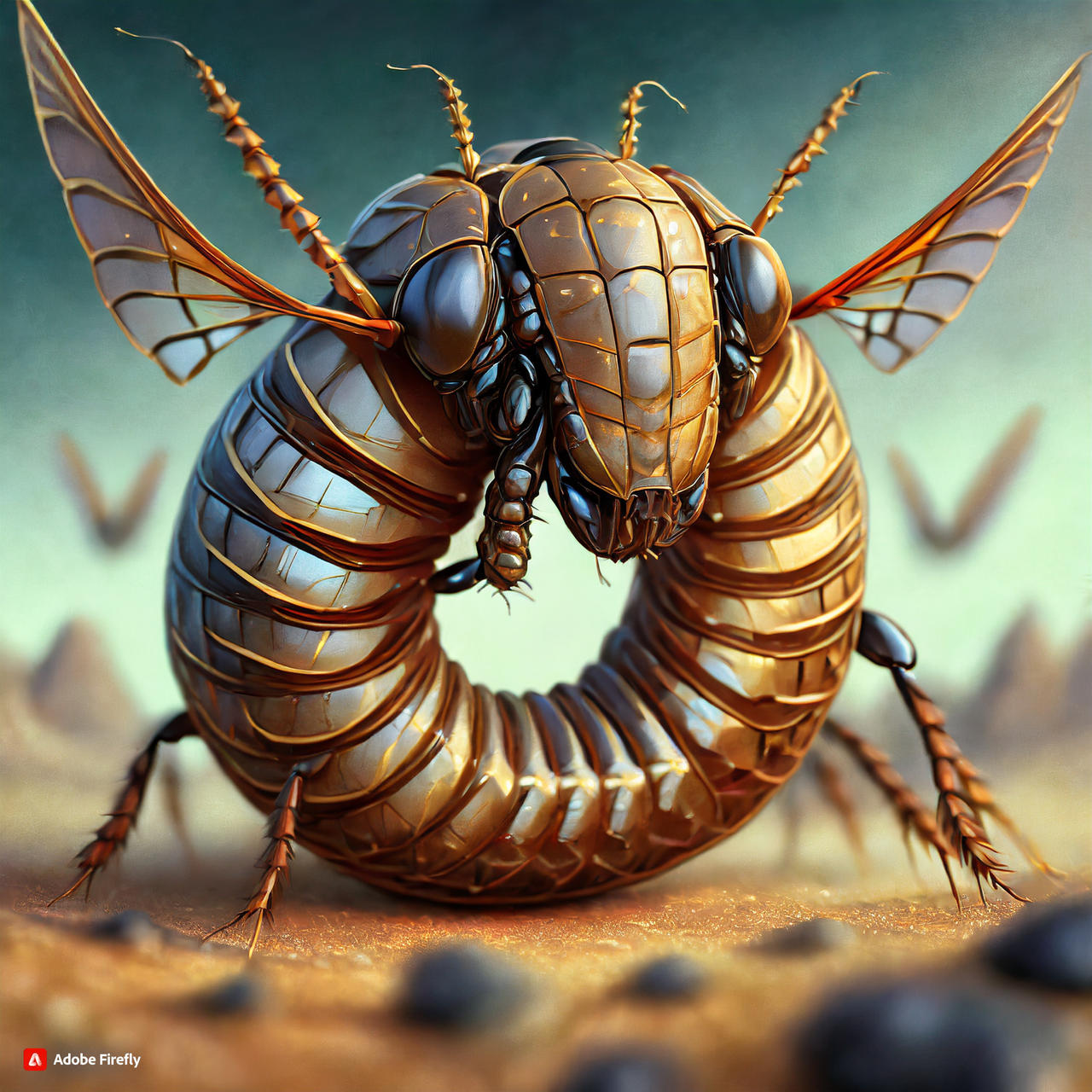 Humanoid Firefly Insect Firefly Giant insects fighting 8k resolution conce by ...