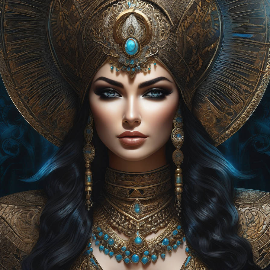 Dark-fantasy-closeup-oil-painting-gothic-egypt-god by ...