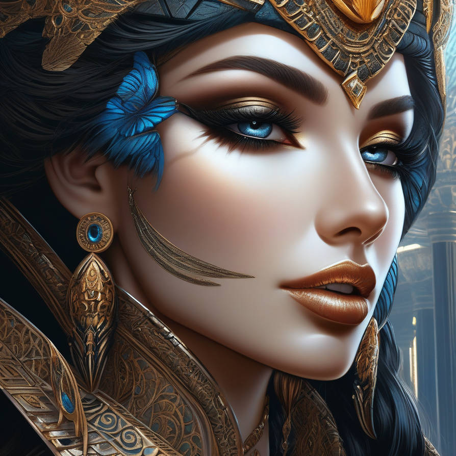 Dark-fantasy-closeup-oil-painting-gothic-egypt-god by ...