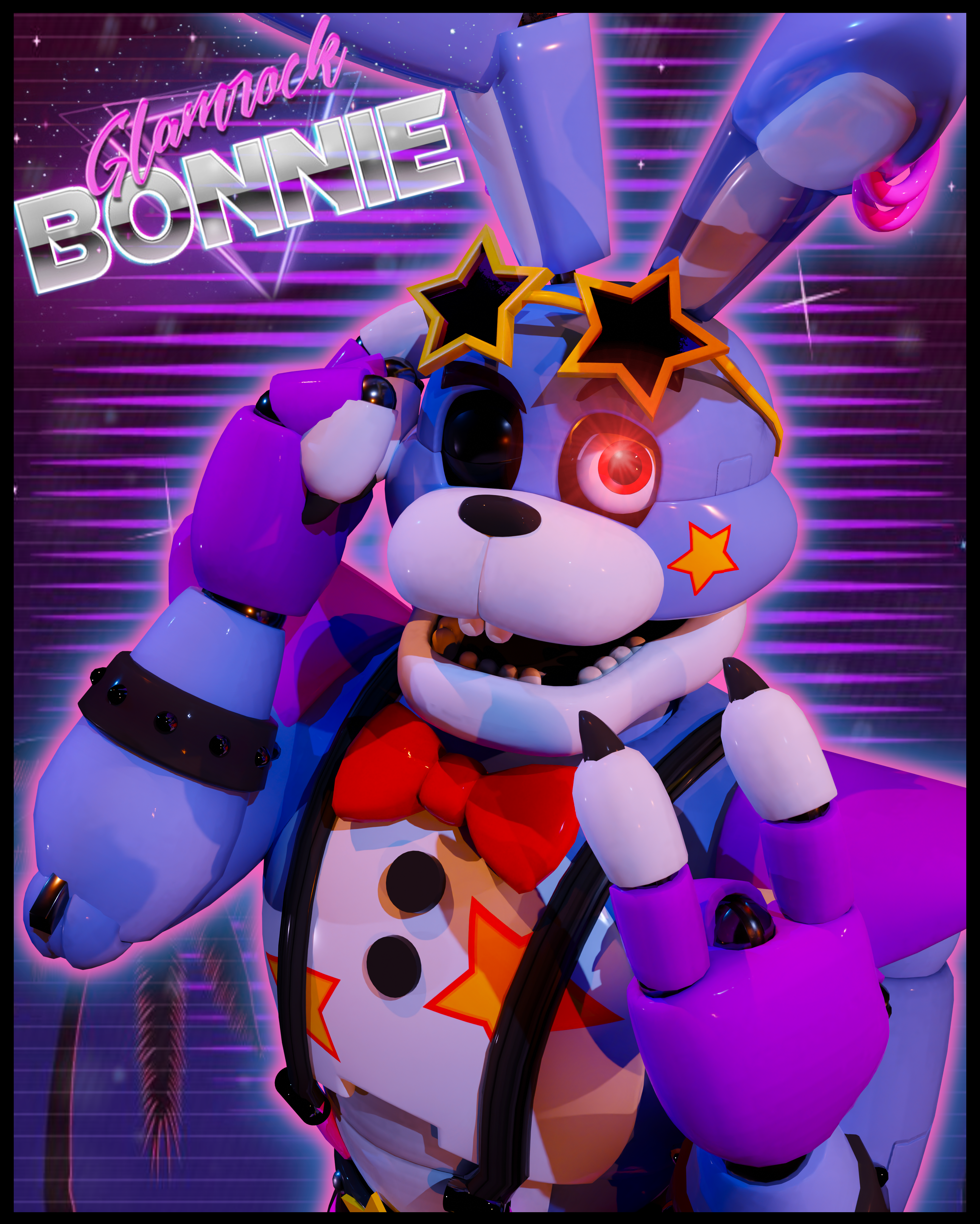 Fnaf Blender) Glamrock Bonnie Poster by Cloudcake54 on DeviantArt