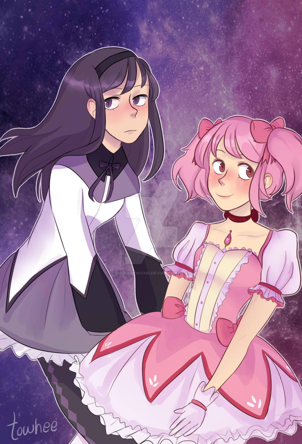 Madoka and Homura by Cinnamoochii on DeviantArt