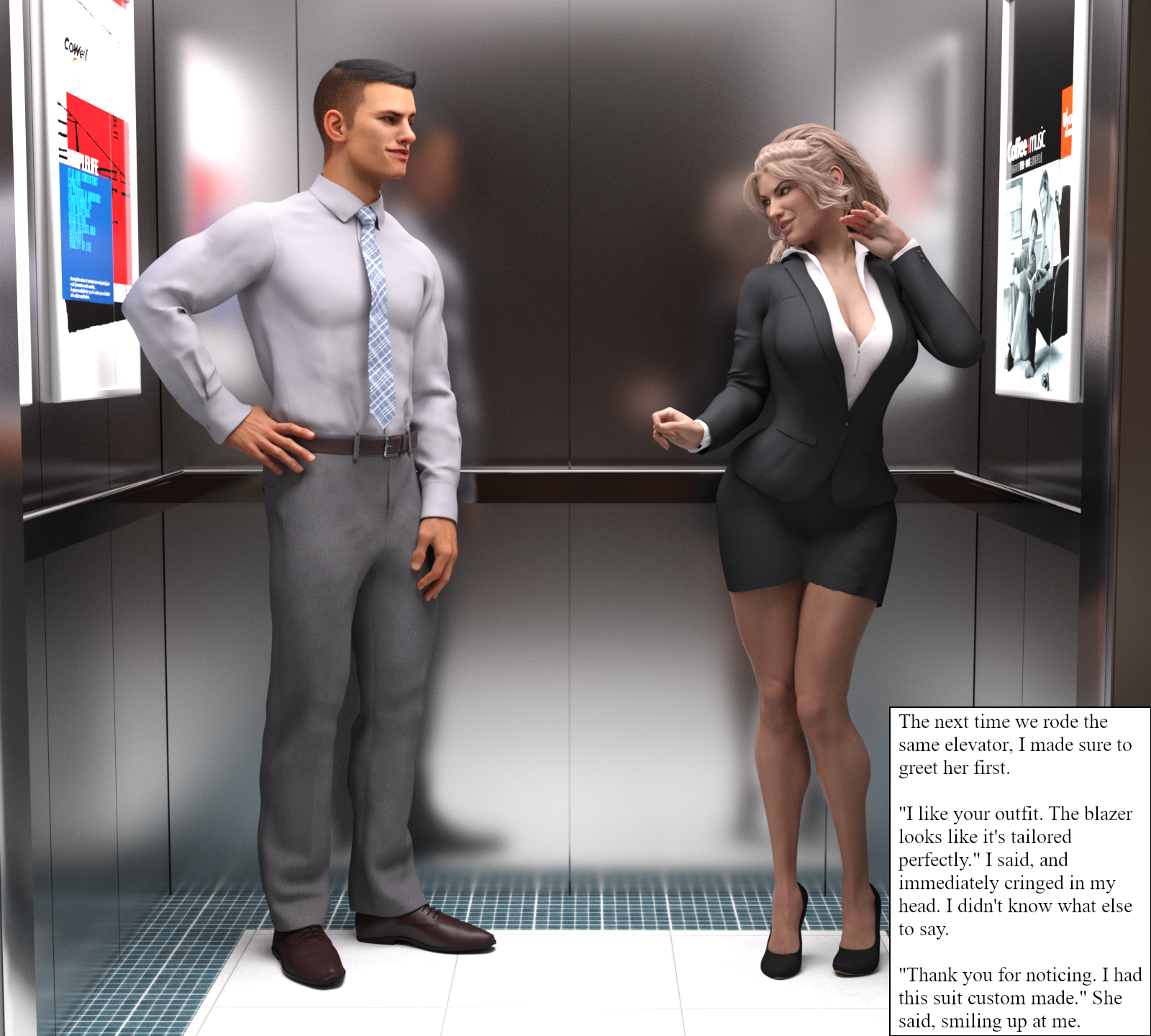 Daniel Elevators Deviantart (Commission) - Elevator intrigue 2 by juliusromanize on DeviantArt