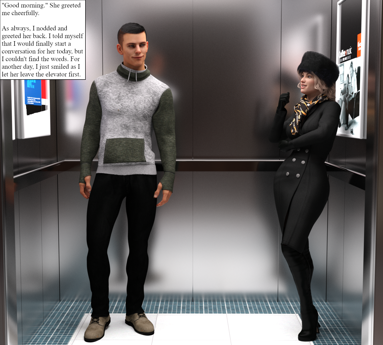 Daniel Elevators Deviantart (Commission) - Elevator intrigue 1 by juliusromanize on DeviantArt