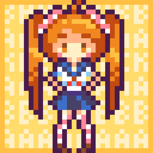 Pixel art of osana najimi from yandere simulator