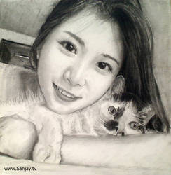 Happy Birthday Ili - Charcoal by Hand