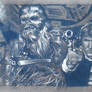 Han Solo and Chewbacca - Double Sketch Card