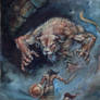The Minotaur Comes! Oil on Canvas
