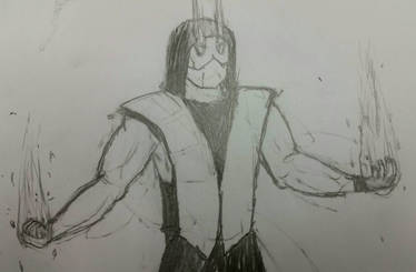 shitty ass drawing of scorpion from mortal kombat