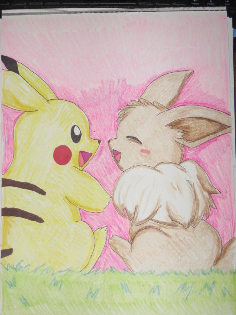 Eevee and Pikachu Best Friends Forever