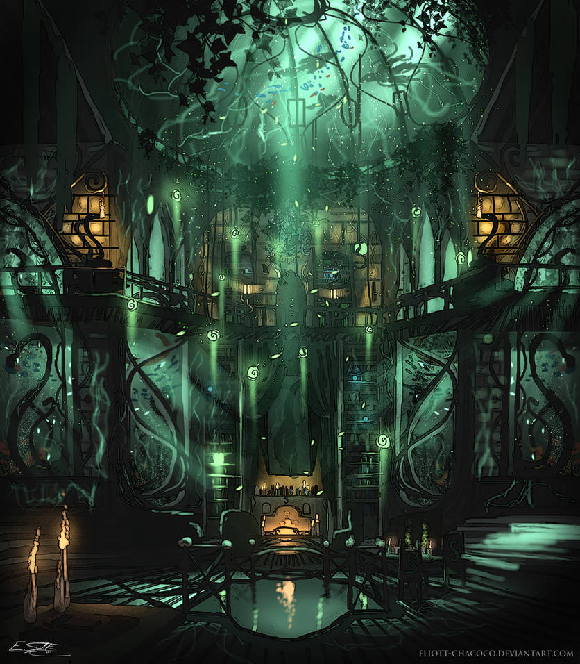 Slytherin Common Room By EliottSontot On DeviantArt slytherin-common-room-by-eliottsontot-on-deviantart