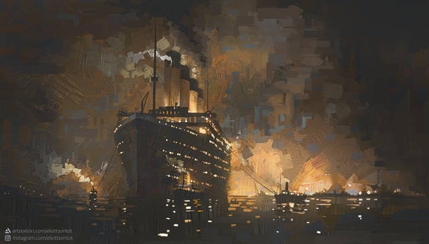 Titanic at night