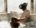 Bathing Cowboy n Coffee by MikeysPhotos