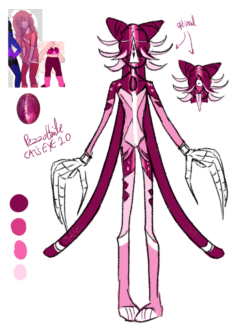 pezzottaite cats eye redesign steven universe oc by FNAFJas9087 on ...
