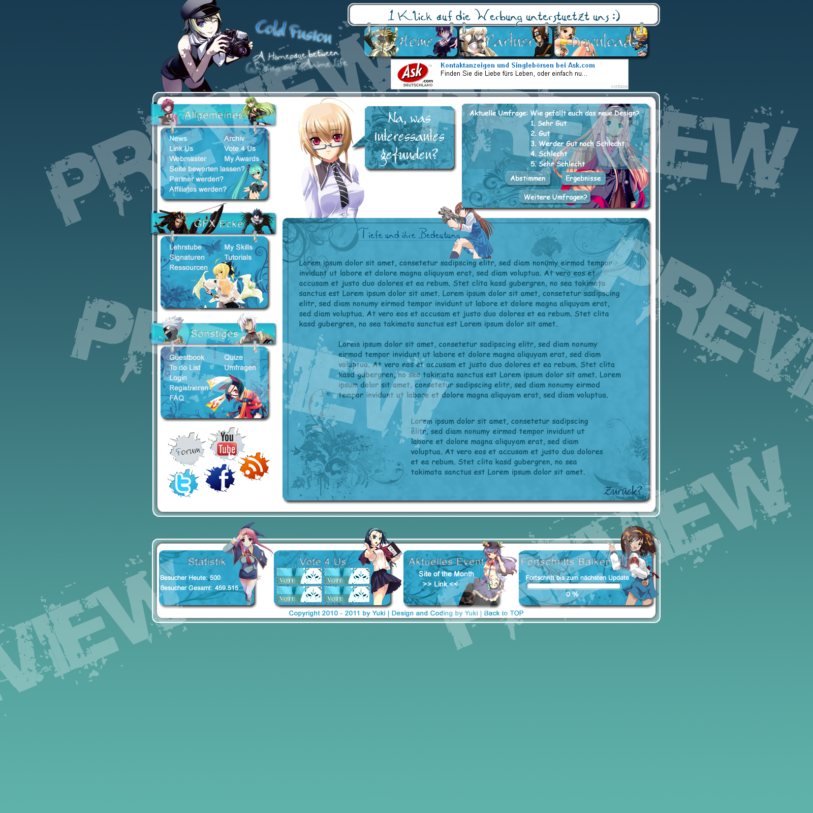 Anime Web Design