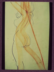 Female Standing Nude in pastels