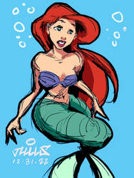 Rough sketch of Ariel from The Little Mermaid