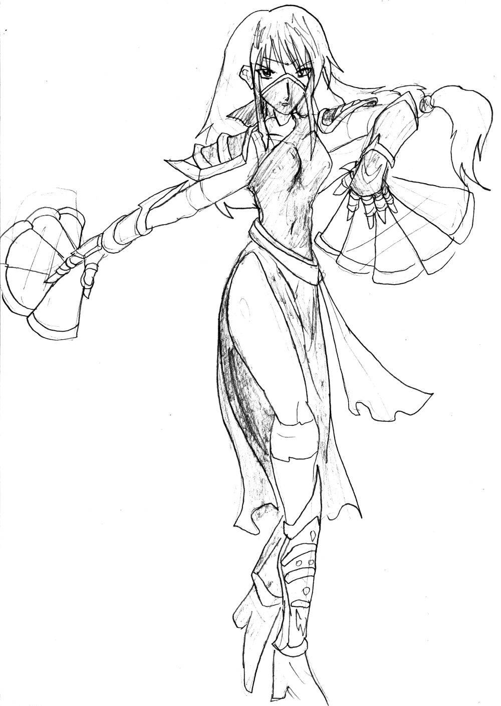 Mortal Kombat Manga sketch - Kitana no Ojo