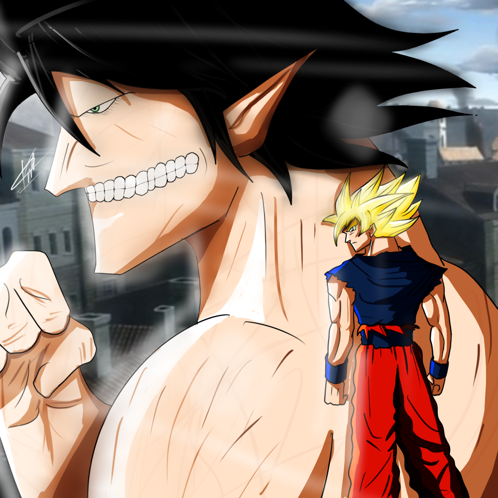 #PREMIUMCROSSOVER - Eren Jeager and Son Goku