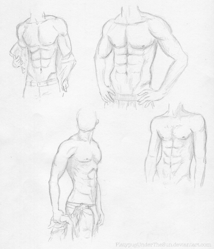 Sketch time #1 Men's abs