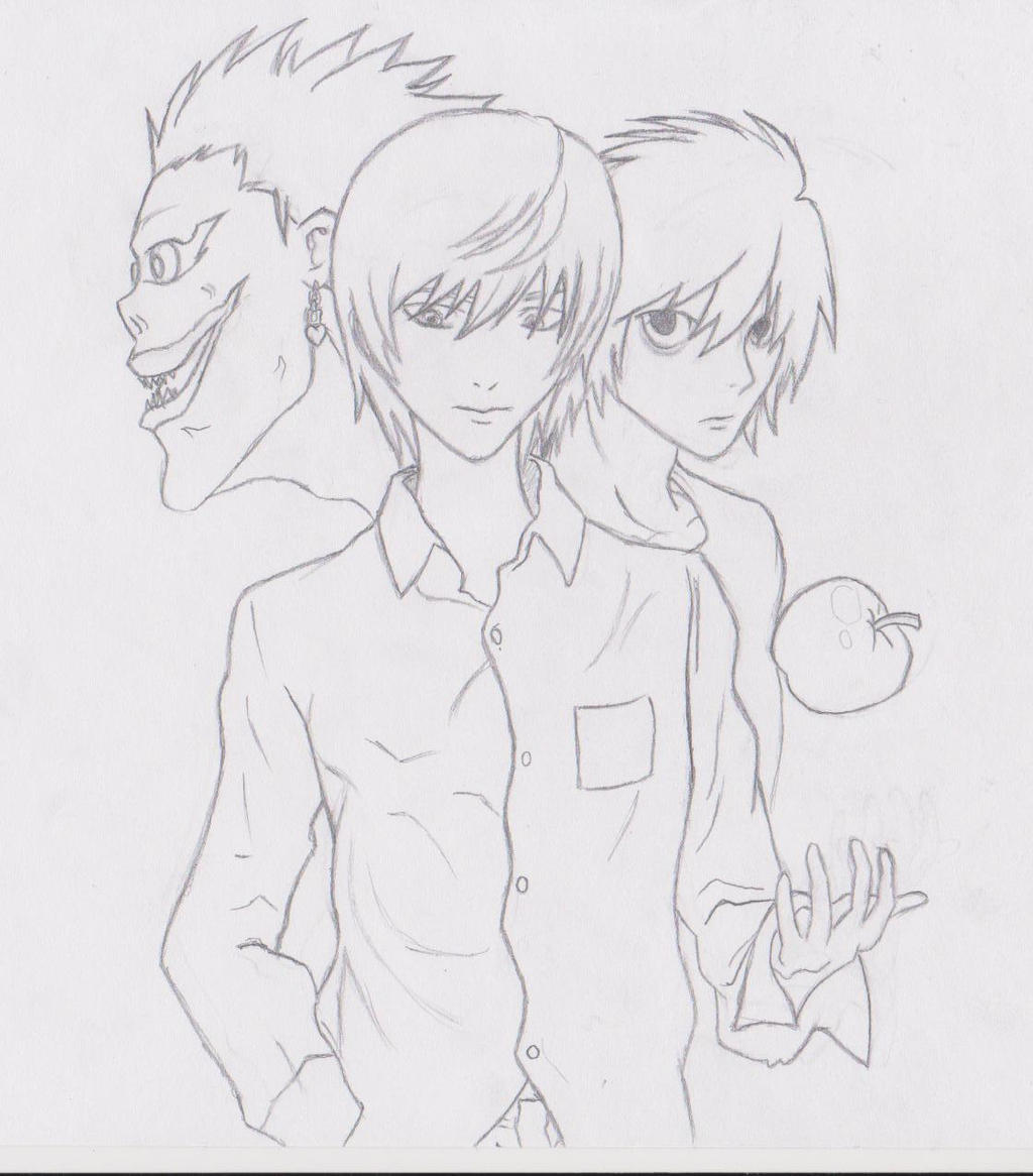 Drawing Death Note Face death note drawing 1 by Pamtog on DeviantArt