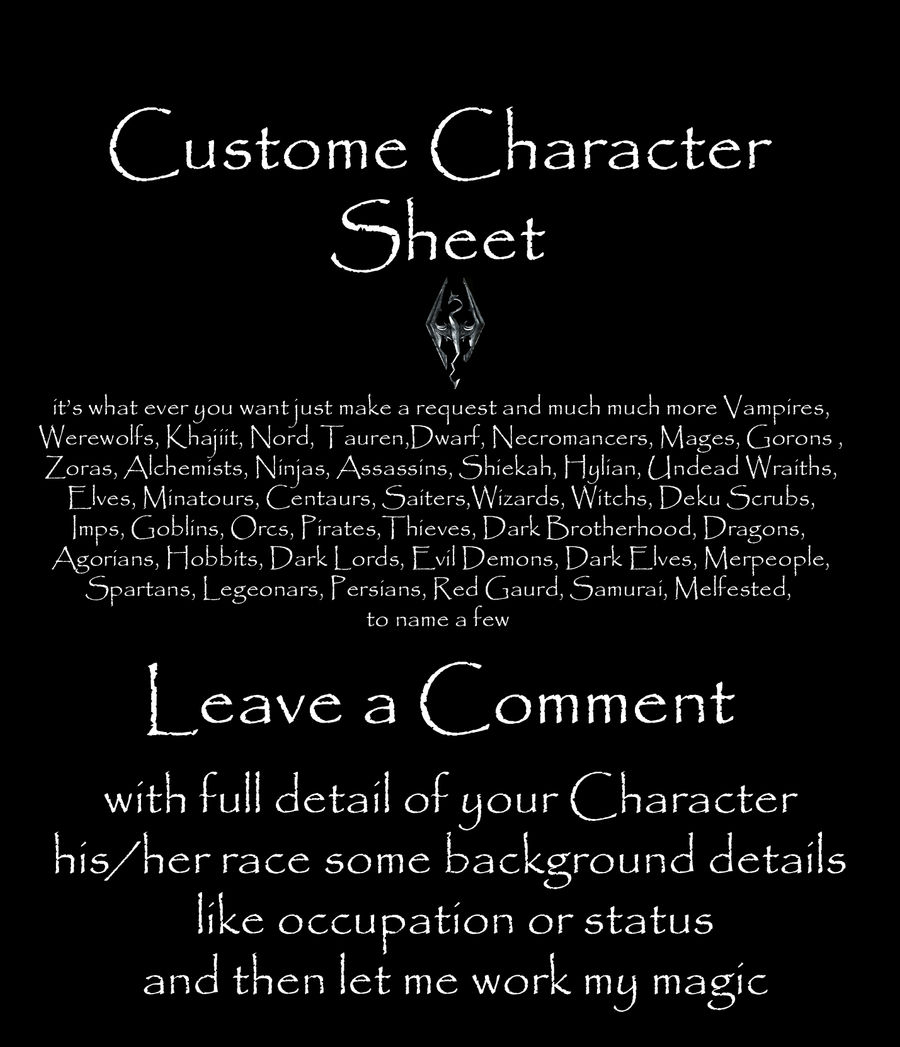 Fantasy Character Sheet By AlienCostume On DeviantArt