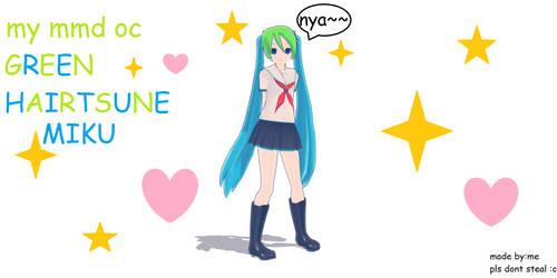 my mmd oc greenhairtsune miku