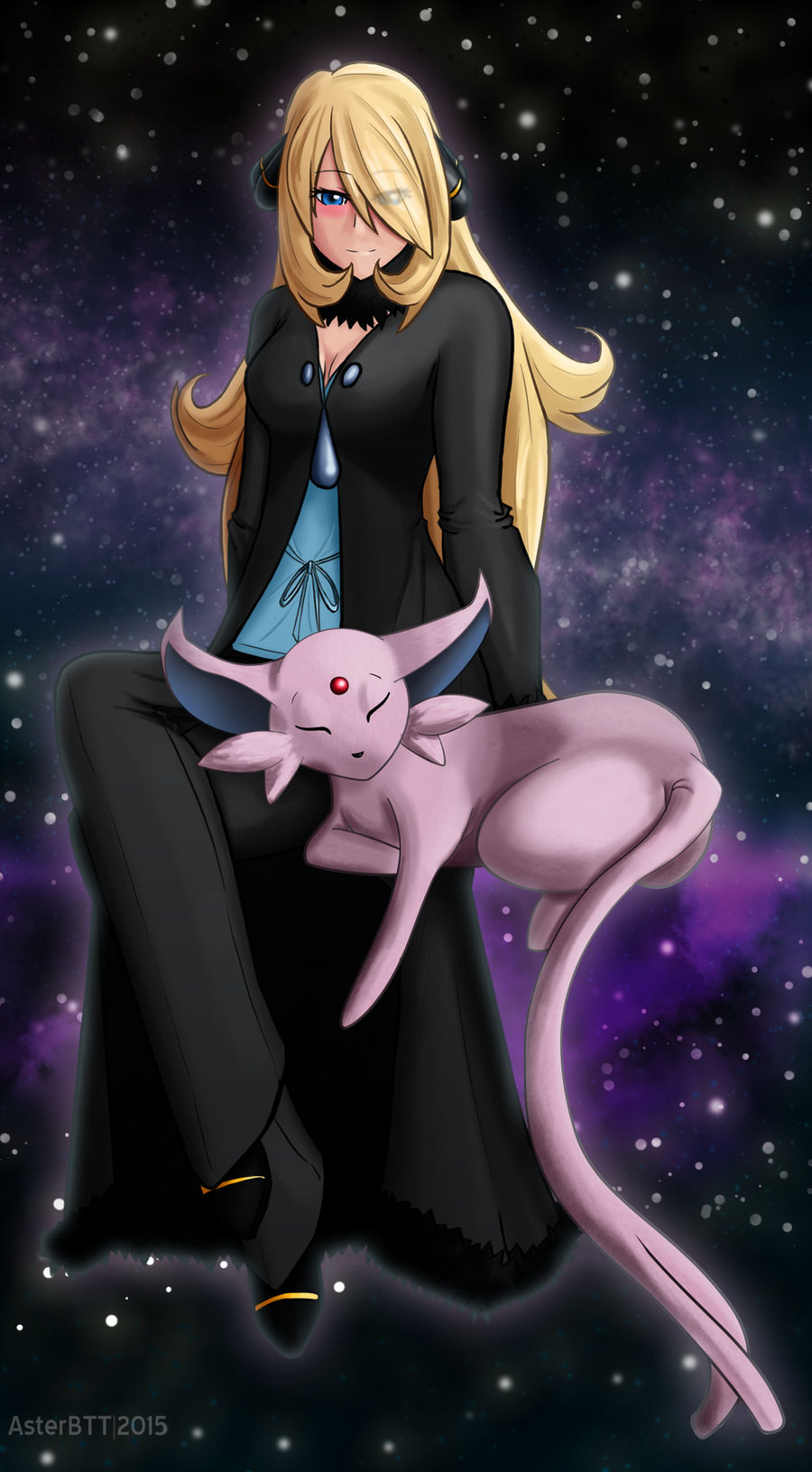 Cynthia and Espeon