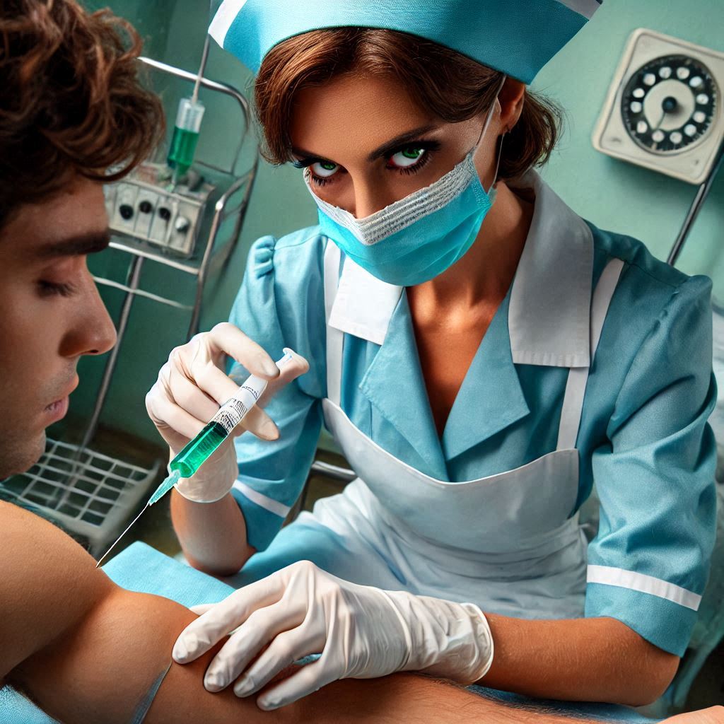 Evil pvc apron nurse drug injection 2 by acathelas on DeviantArt