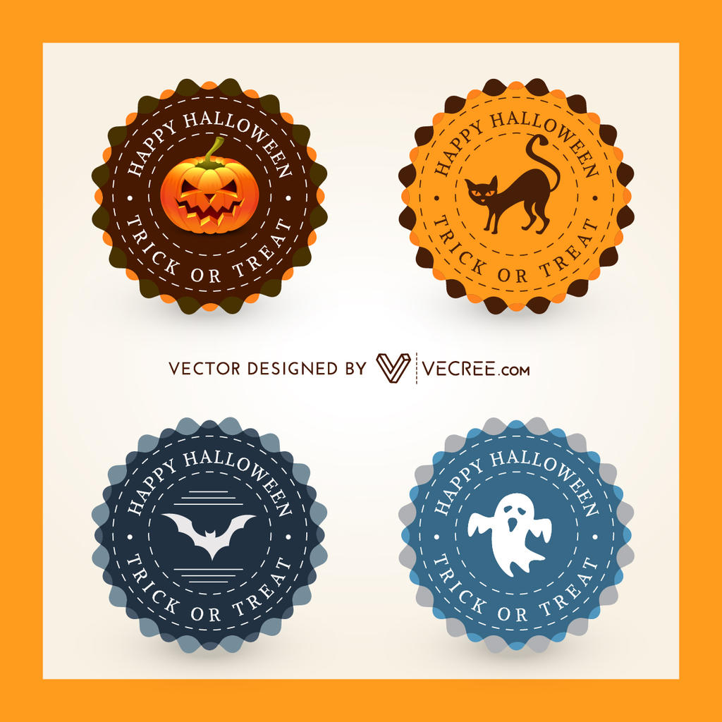 Halloween Badge Free Vector by vecree