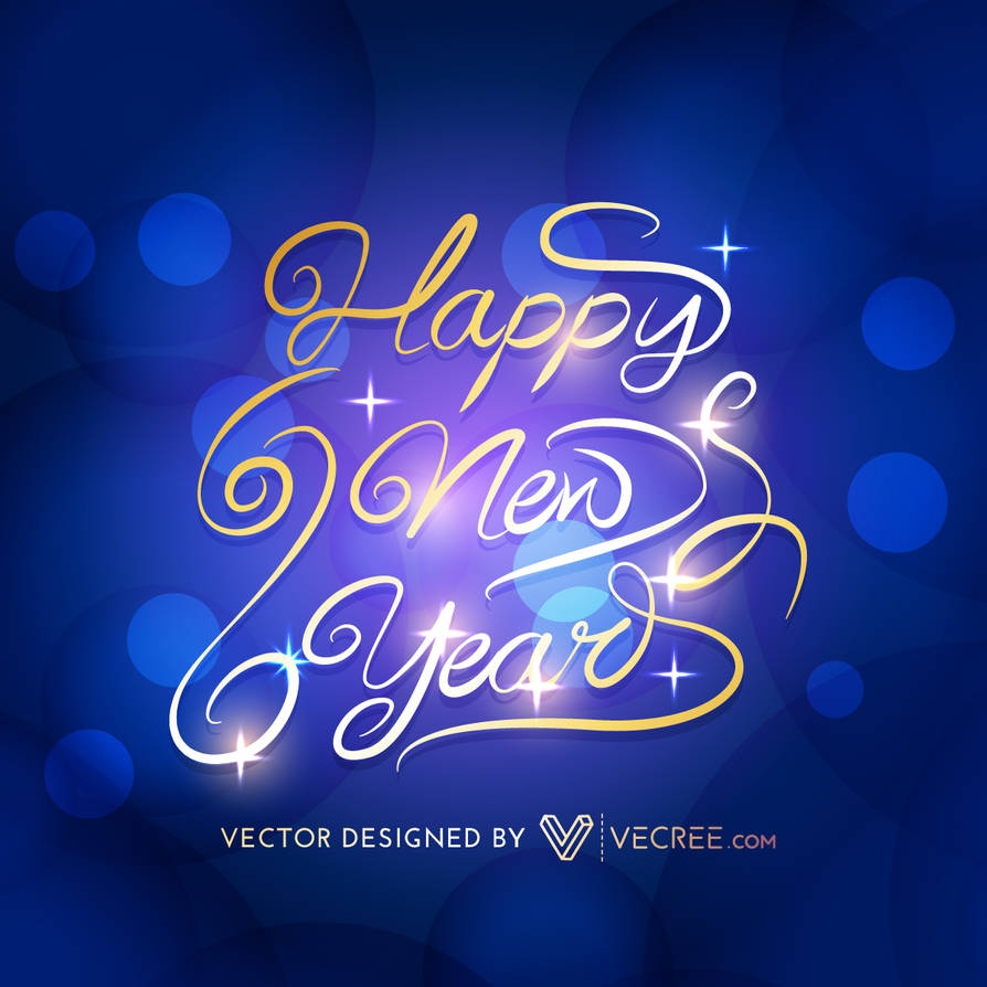 Golden Happy New Year Free Vector by vecree