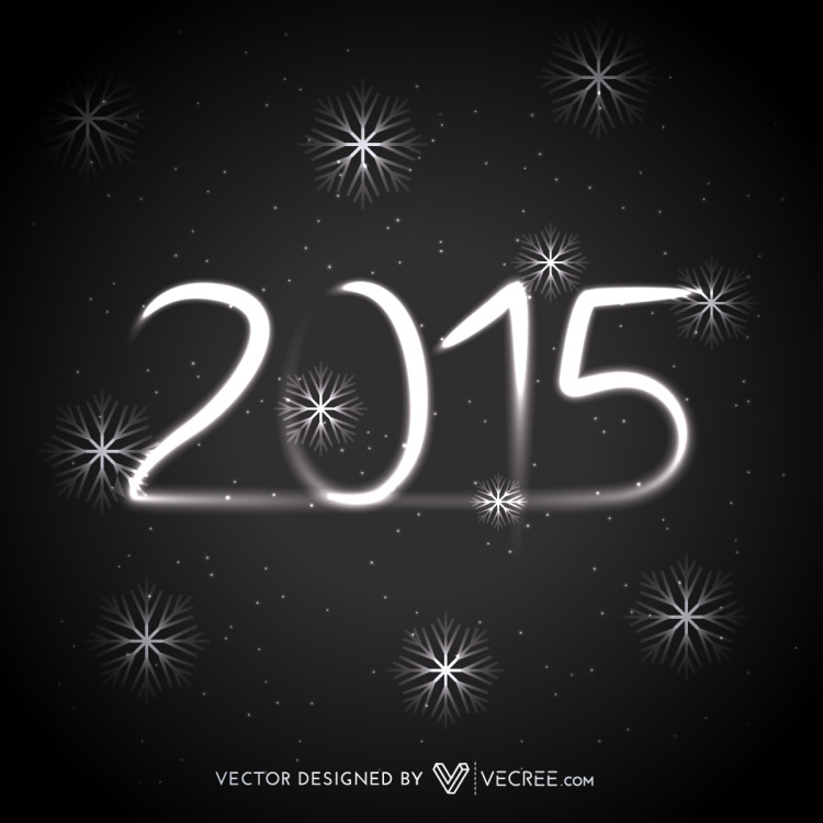 Shiny 2015 In Dark Background Free Vector