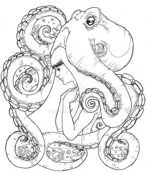 Octopus Women Tattoo Design
